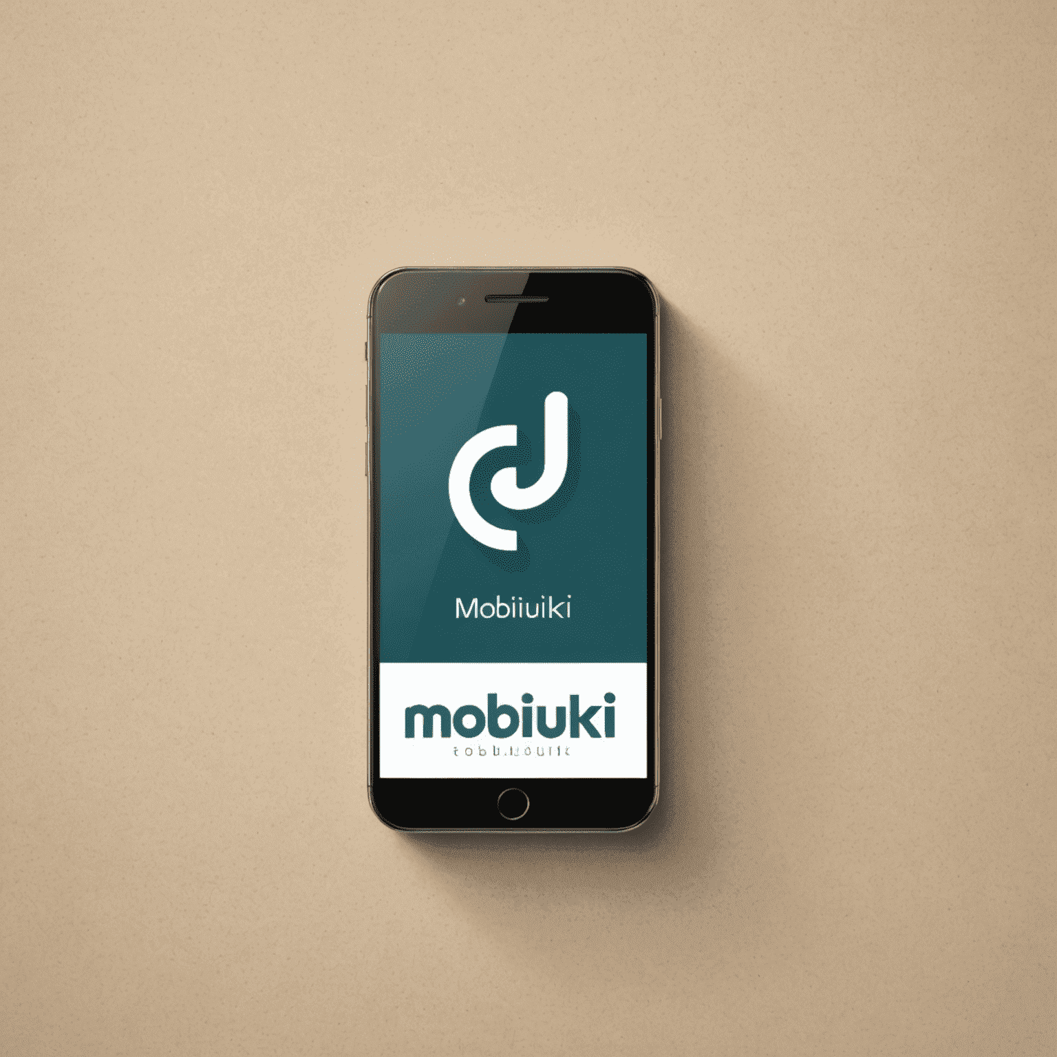 mobiduki logo - stylized text with a mobile phone icon