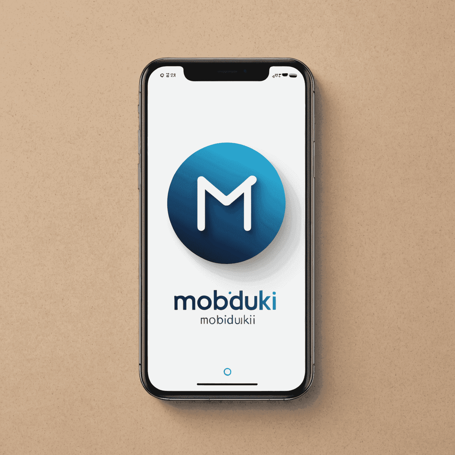 mobiduki logo - stylized text with a mobile phone icon