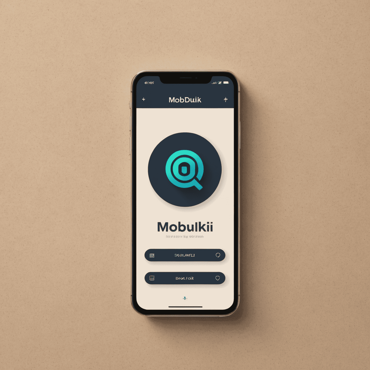 mobiduki logo - stylized text with a mobile phone icon