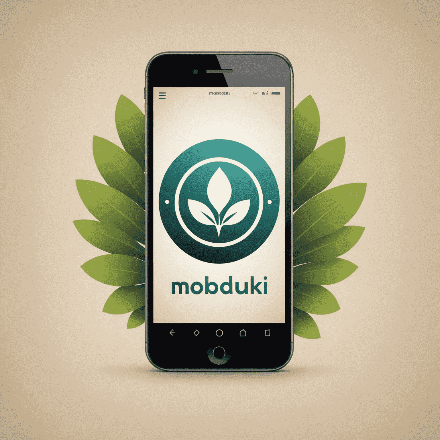 mobiduki logo - stylized text with a mobile phone icon