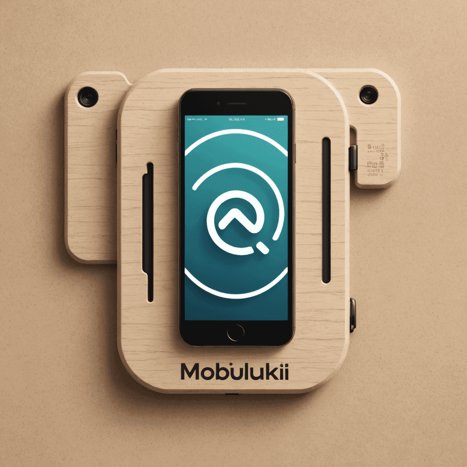 mobiduki logo - stylized text with a mobile phone icon