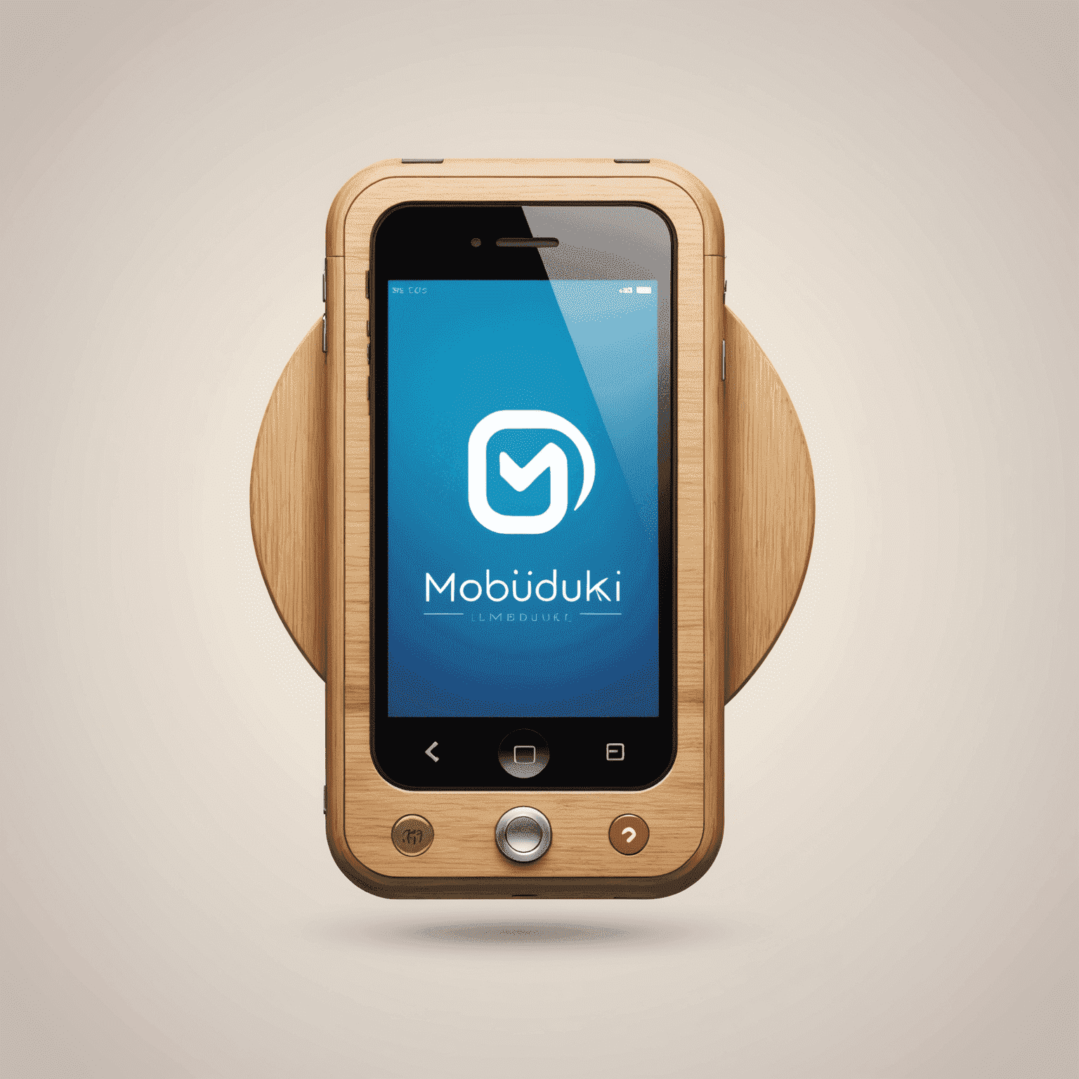 mobiduki logo - stylized text with a mobile phone icon