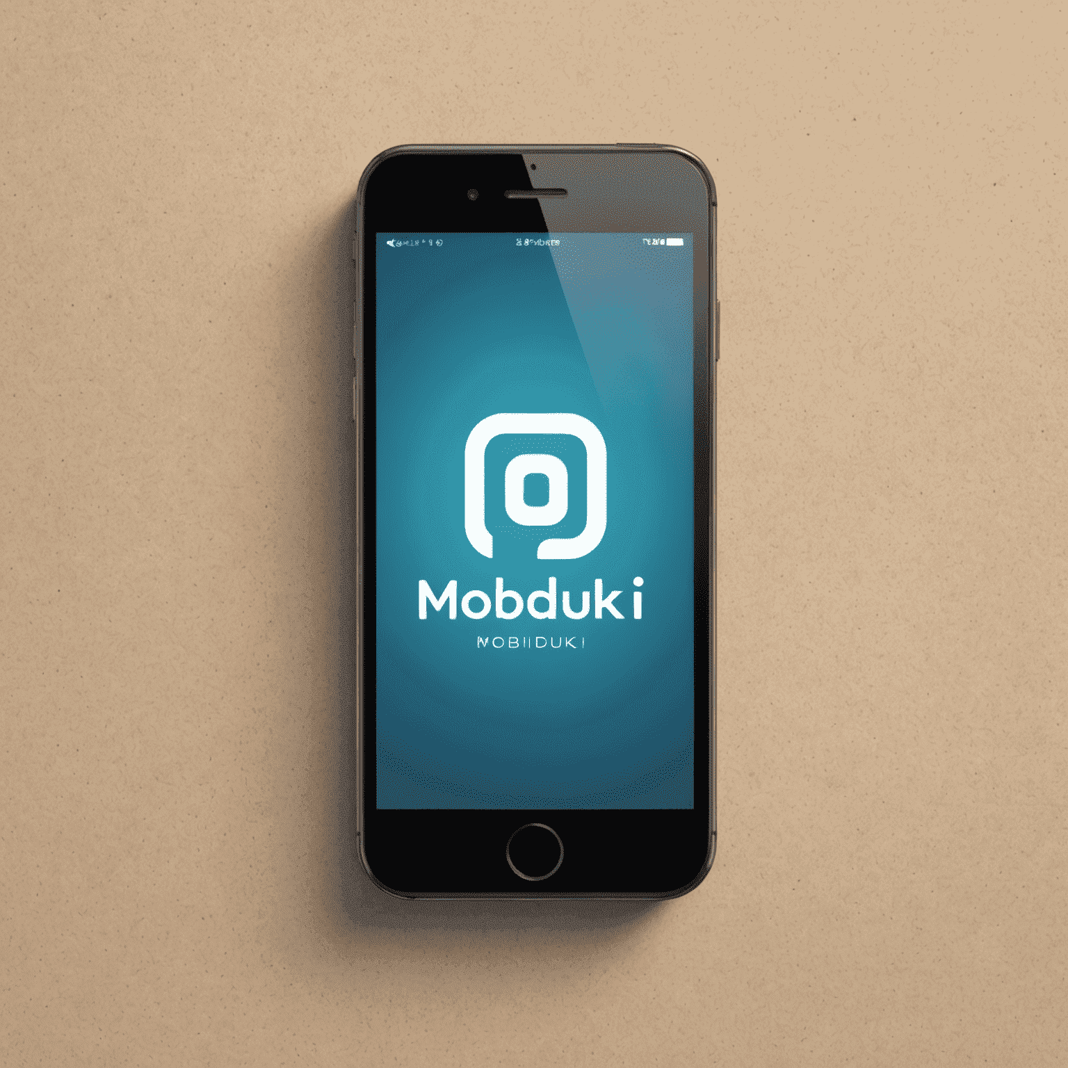 mobiduki logo - stylized text with a mobile phone icon
